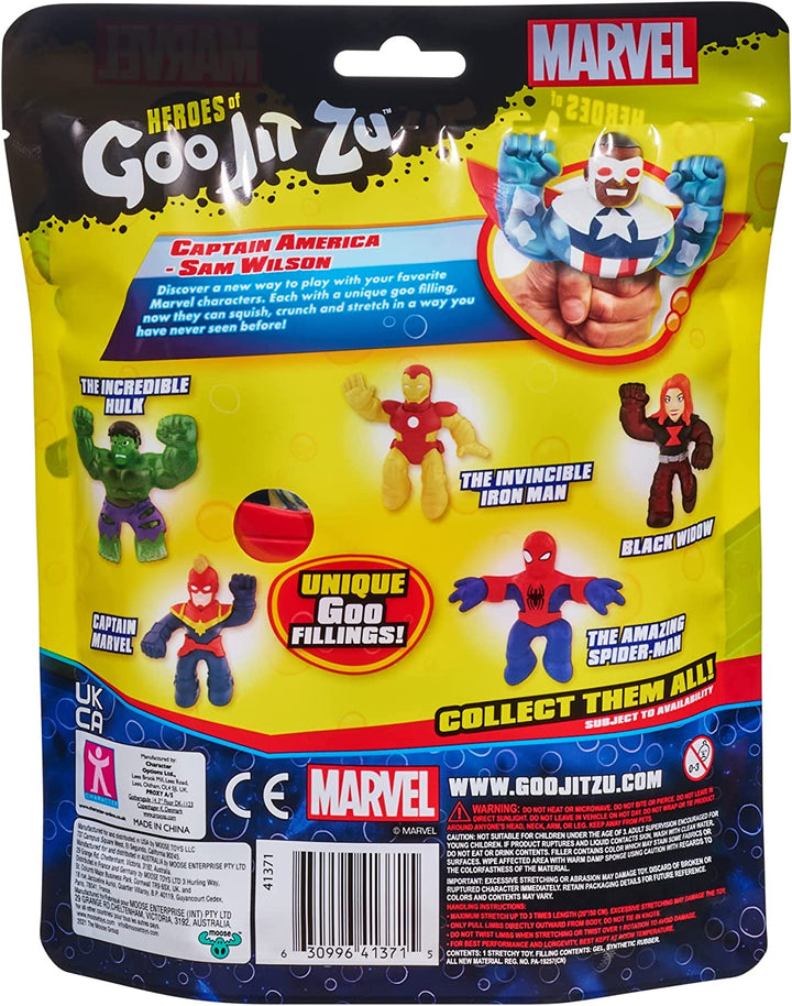 Goo Jit Zu Marvel Hero Pack. Captain America - Sam Wilson - Squishy 4.5-Inch Tal