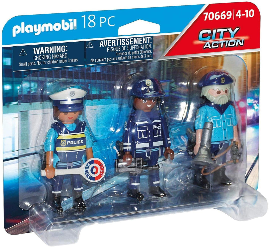 Playmobil 70669 City Action Police Ensemble de 3 figurines, pour enfants de 4 à 10 ans