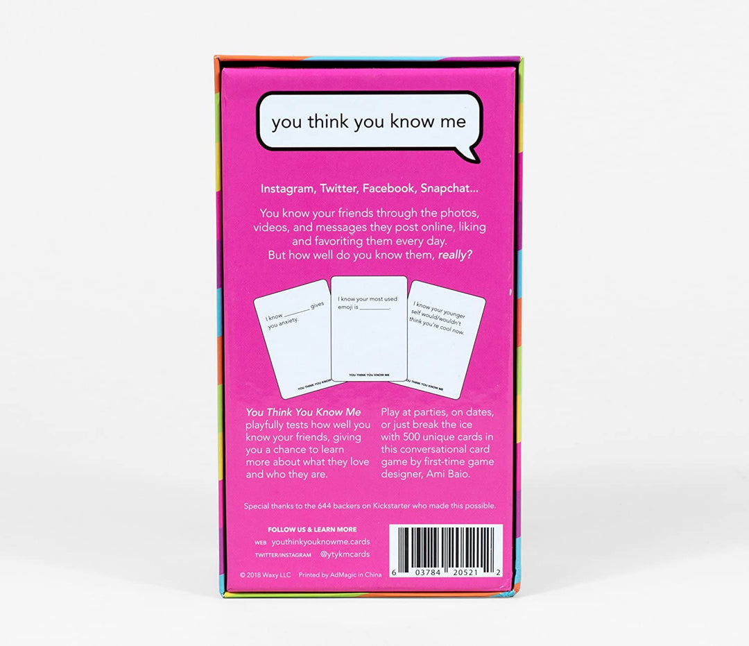 You Think You Know Me: A Conversational Card Game