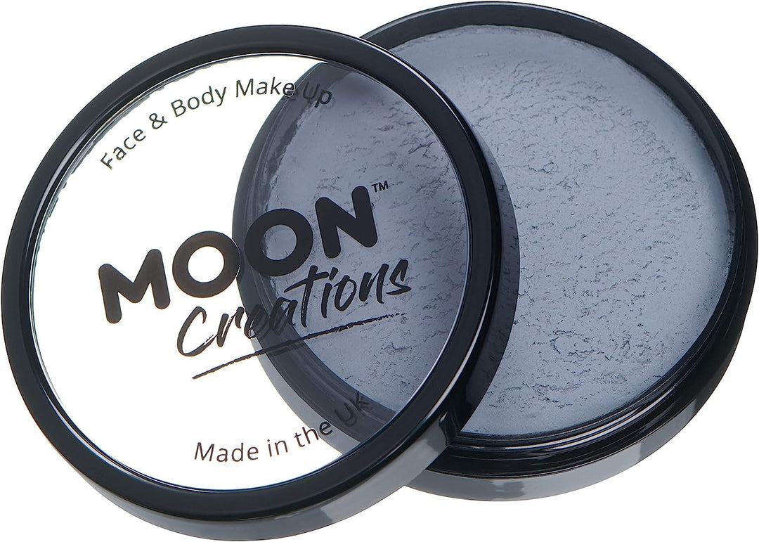 Pro Face & Body Paint Cake Pots by Moon Creations - Dark Grey - Professional Water Based Face Paint Makeup for Adults, Kids - 36g