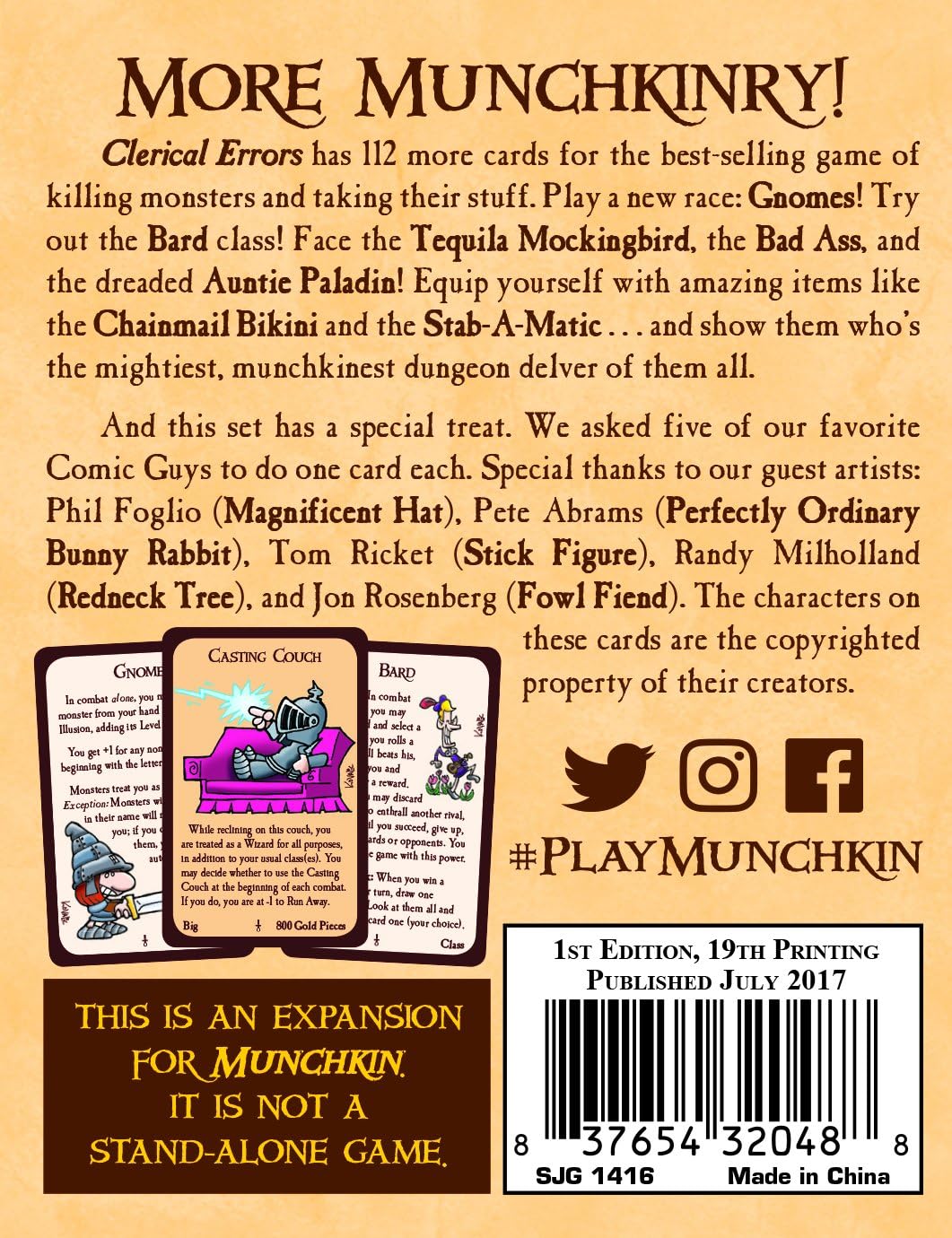 Steve Jackson Games Munchkin 3 Clerical Errors Card Game