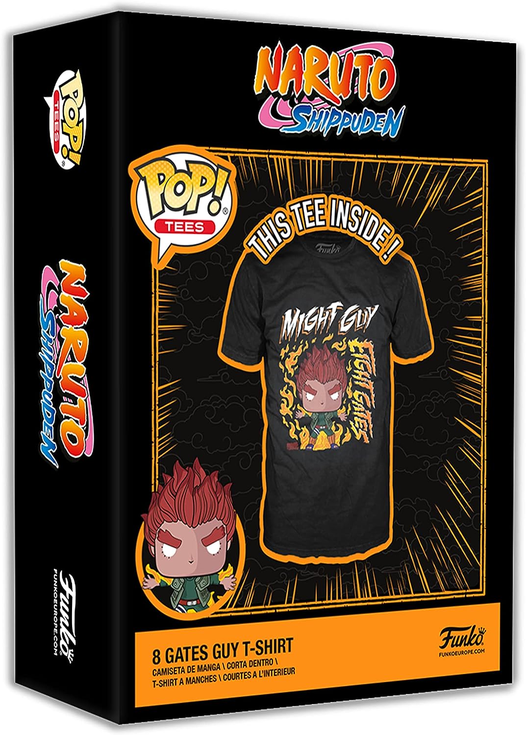 Funko Boxed Tee: Naruto - 8 Gates Guy - Medium - T-Shirt - Clothes - Gift Idea - Short Sleeve Top for Adults Unisex Men and Women