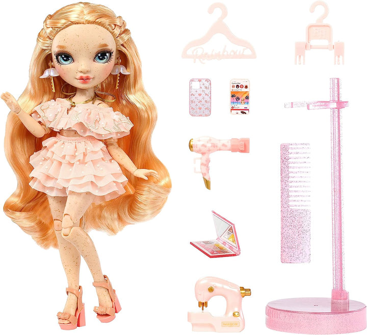 Rainbow High Fashion Doll – VICTORIA WHITMAN - Light Pink Doll with Freckels – Fashionable Outfit & 10+ Colourful Play Accessories