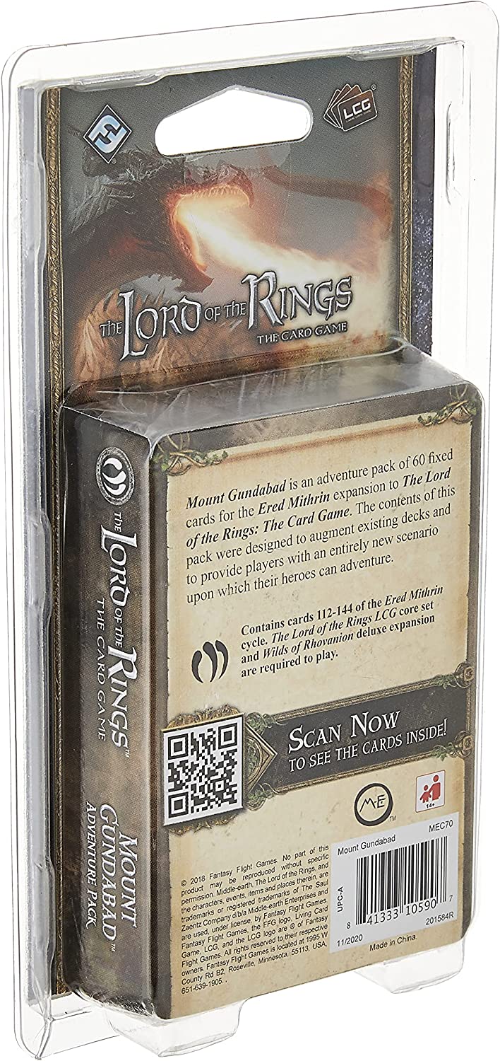 Fantasy Flight Games | Lord of the Rings LCG: Mount Gundabad Adventure Pack | Card Game