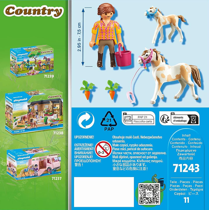 Playmobil 71243 Country Horse with Foal, Animals for the Riding Stable and farm