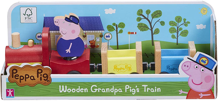 Peppa Pig 07210 Train de cochons papy en bois