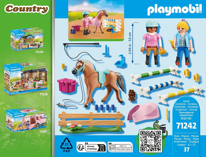 Playmobil 71242 Country Riding Lessons, pony Farm, Horse Toys, Fun Imaginative Role-Play, Playset Suitable for Children