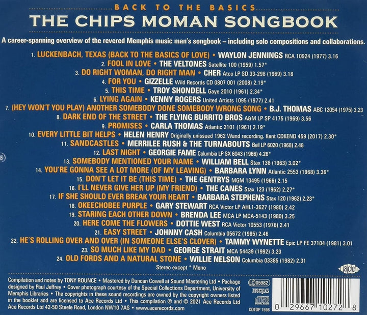 Back To The Basics ~ The Chips Moman Songbook [Audio CD]
