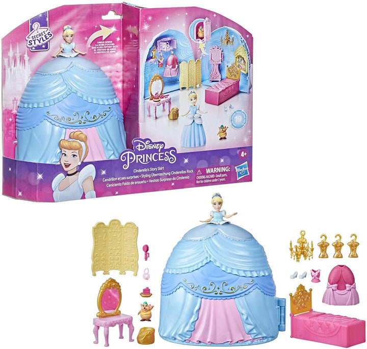 Disney Princess Secret Styles Cinderella Story Skirt Playset with Doll Clothes - Yachew