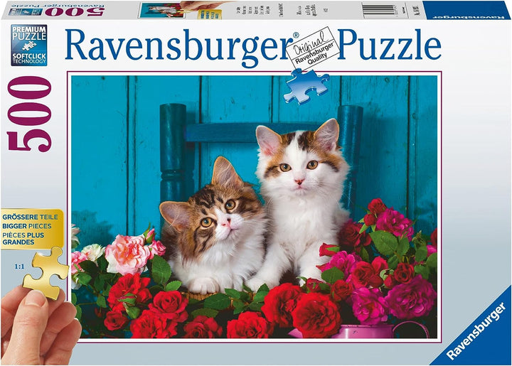 Ravensburger Kittens and Roses 500 Piece Jigsaw Puzzle for Adults & Kids