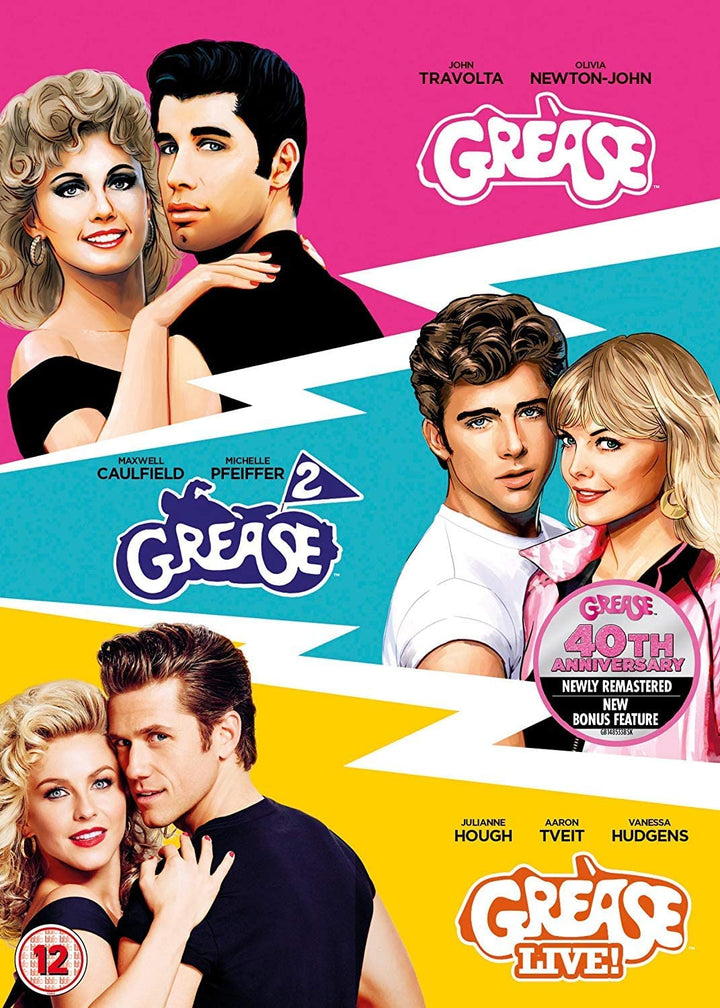 Grease 40th Anniversary Triple (Grease/Grease 2/Grease Live) [2018] - Comedy [DVD]