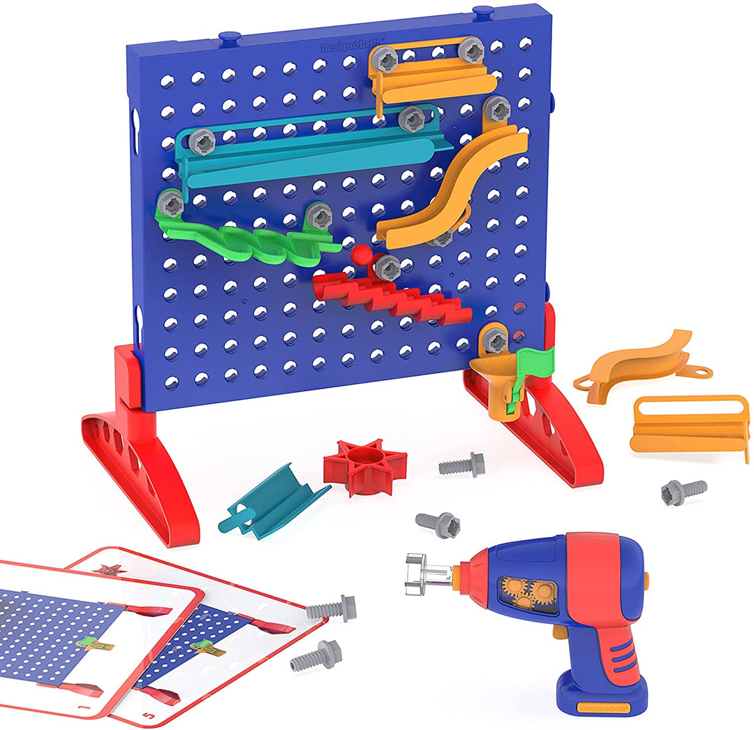Learning Resources Design & Drill Marble Maze, Fine Motor Skills Construction Toy Marble Run