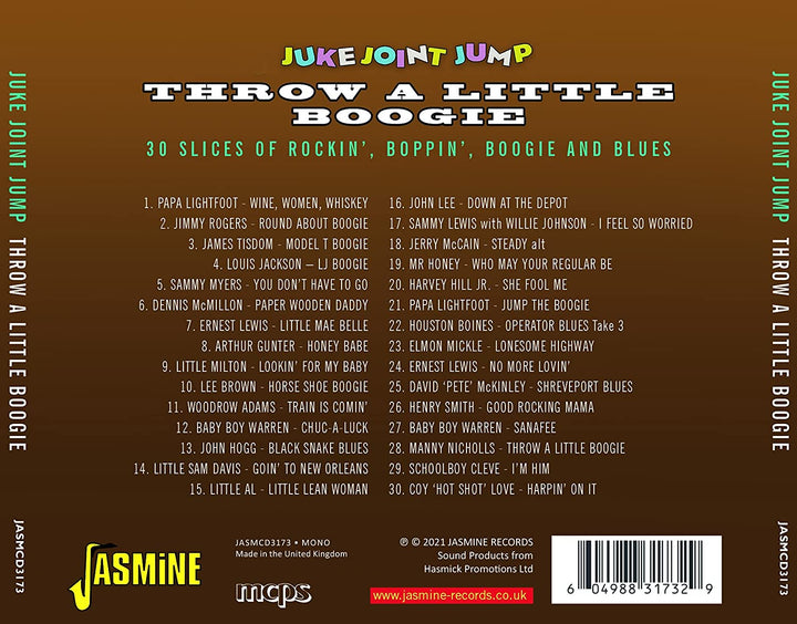 Juke Joint Jump - Throw A Little Boogie - 30 Slices of Rockin', Boppin', Boogie and Blues [Audio CD]