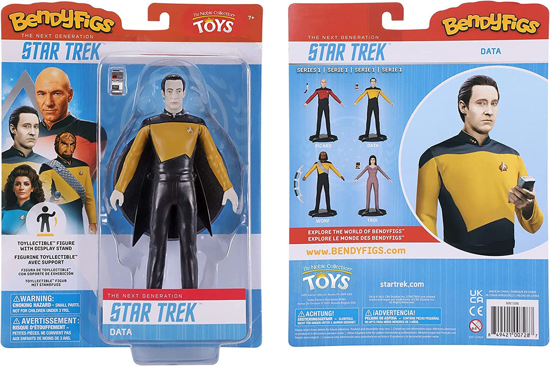 The Noble Collection Star Trek Bendyfigs Data - 7.5in (19cm) Noble Toys Bendable