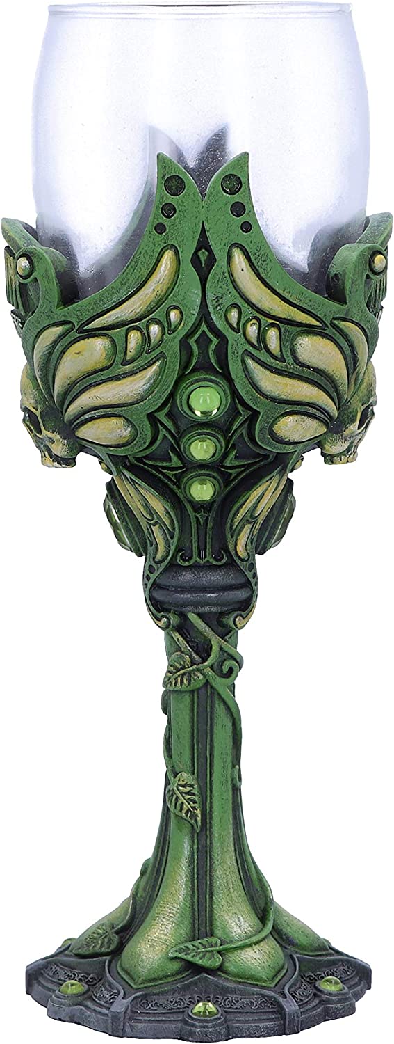 Nemesis Now Absinthe La Fee Verte Green Goblet Wine Glass, Polyresin, 1 Count (P