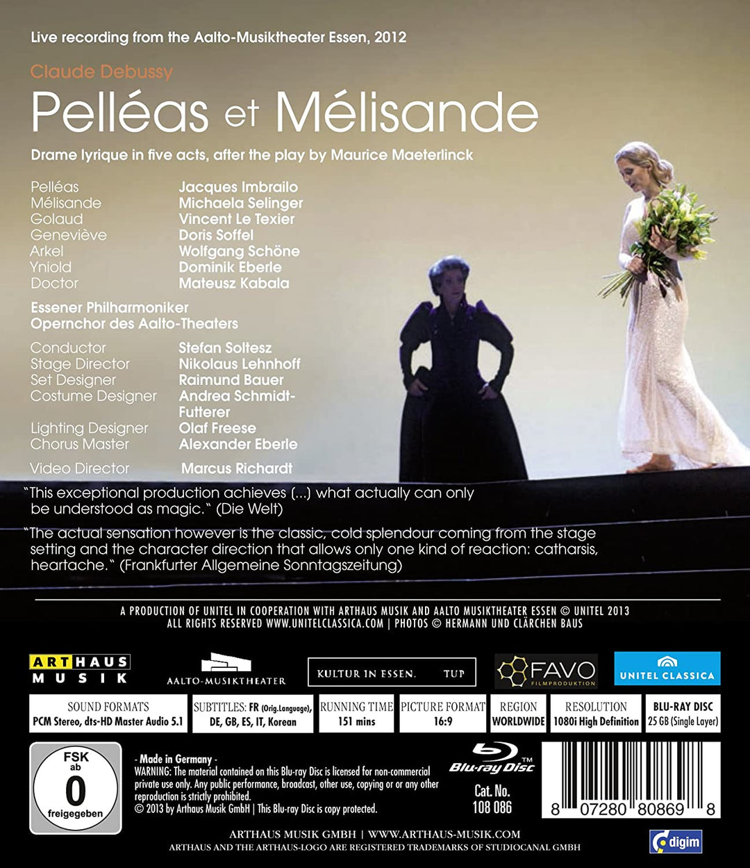 Debussy: Pelleas Et Melisande [Jacques Imbrailo, Michaela Selinger, Vincent Le Texier] [Arthaus: 108086] [2013] - [Blu-Ray]