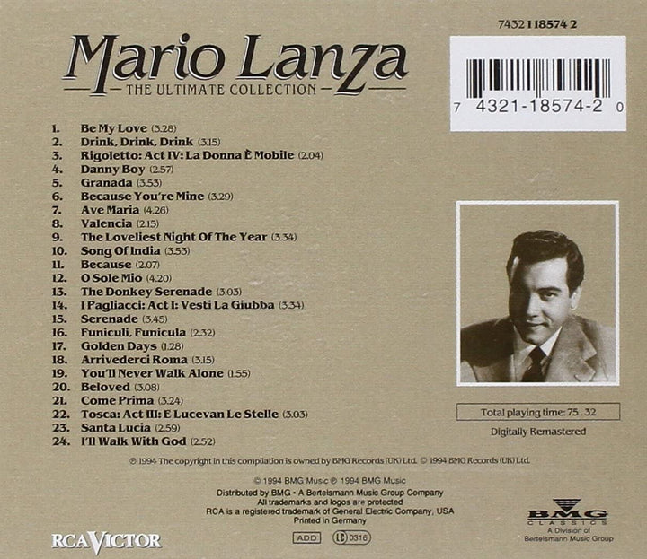 Mario Lanza: The Ultimate Collection - Verdi, Giuseppe [Audio CD]
