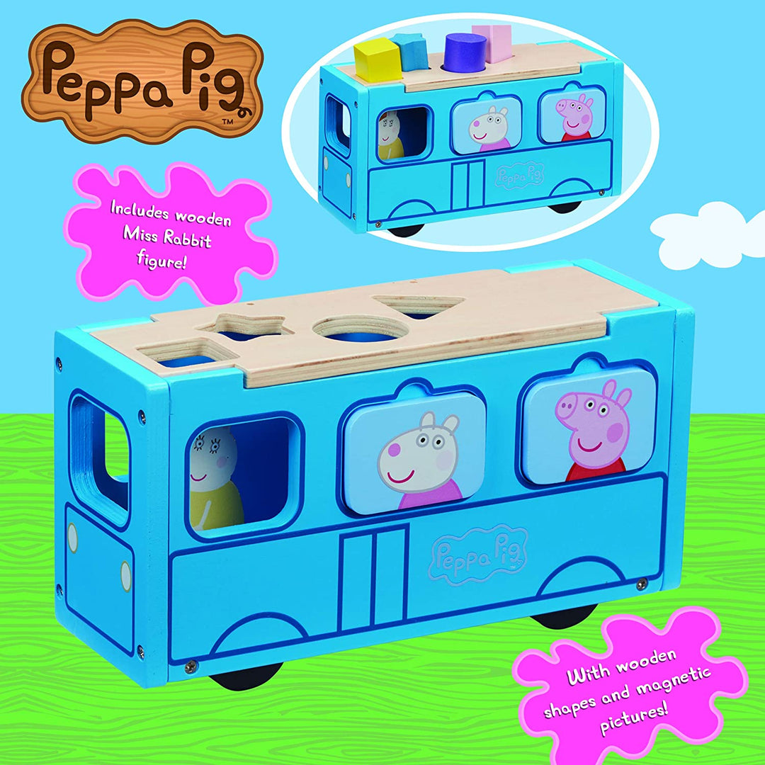 Peppa Pig 07222 Autobus scolaire en bois