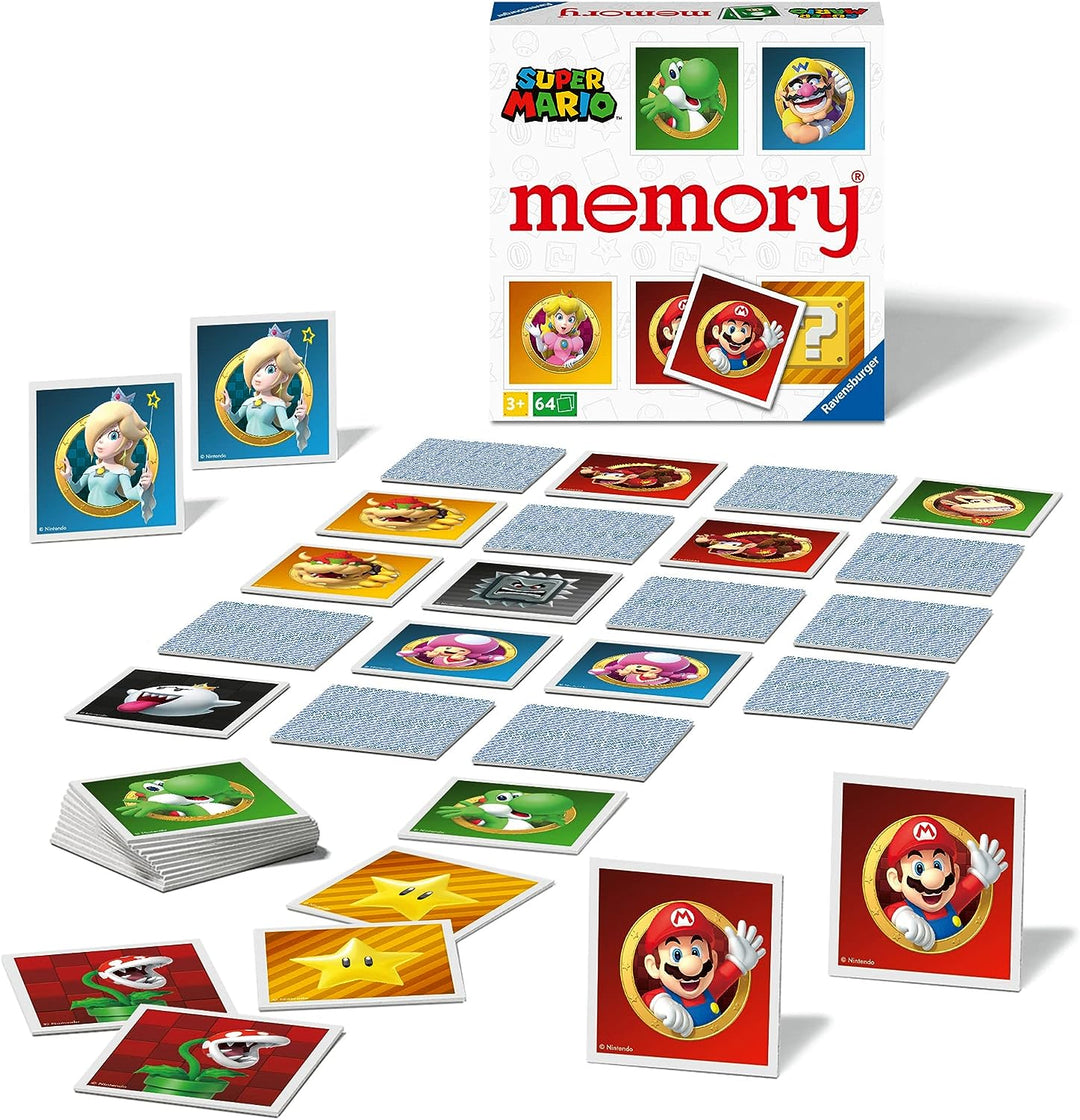 Ravensburger Super Mario Large Memory - Matching Picture Snap Pairs Game For Kids