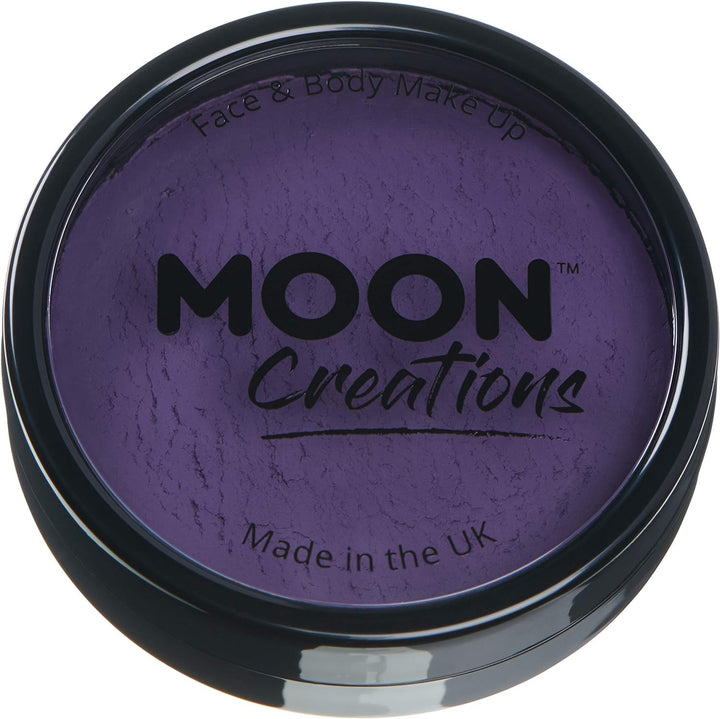 Pro Face & Body Paint Cake Pots by Moon Creations - Purple - Professional Water Based Face Paint Makeup for Adults, Kids - 36g