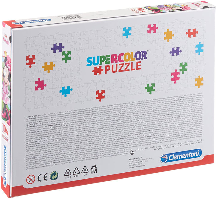 Clementoni 27982 Minnie Happy Helpers -Supercolor Puzzle for children -104 Pieces