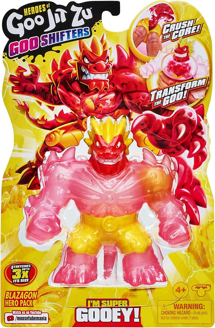 Heroes of Goo Jit Zu Goo Shifters Blazagon Hero Pack. Super Stretchy, Super Squi