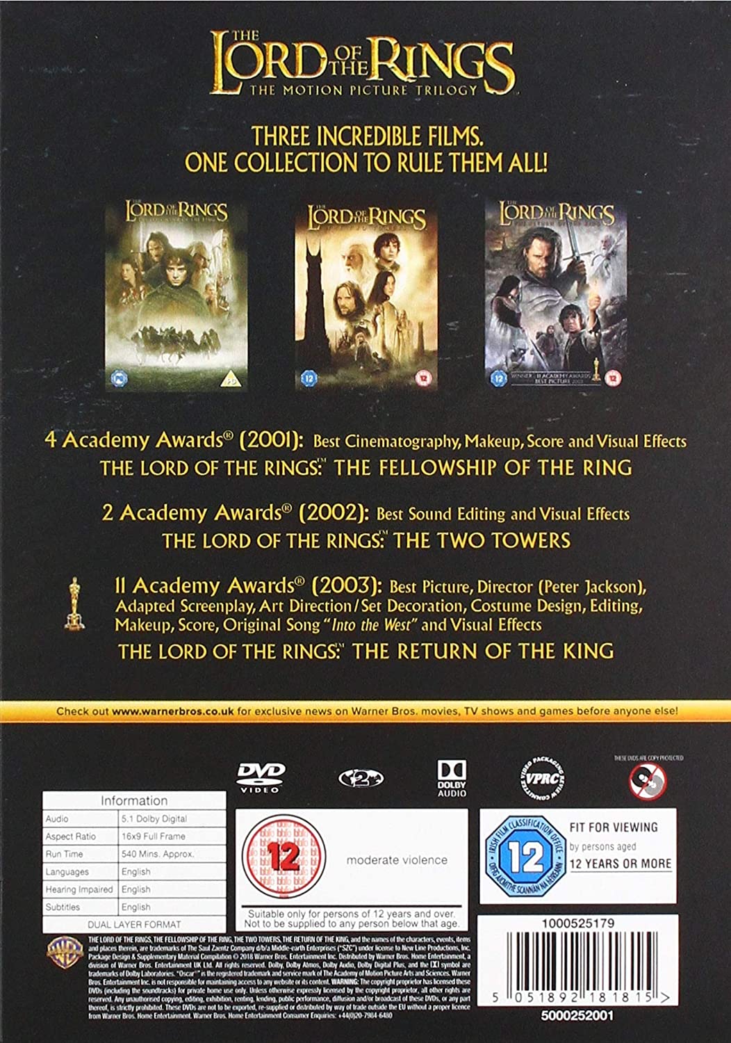 The Lord Of The Rings Trilogy - Fantasy/Adventure [DVD]