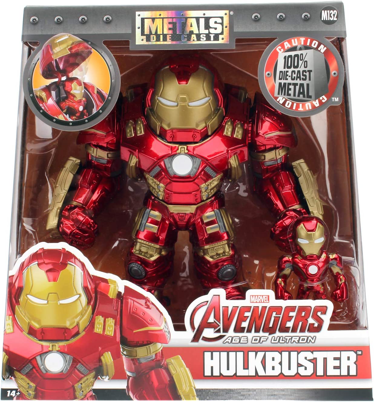 Jada Marvel Hulkbuster Armour with Iron Man Die-Cast Figure - 6 Inch Metallic Action Figure 2