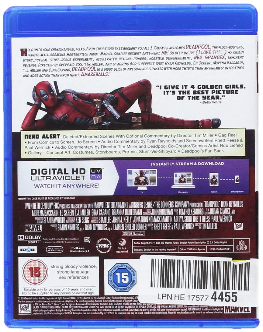 Deadpool -  Action/Adventure [Blu-Ray]