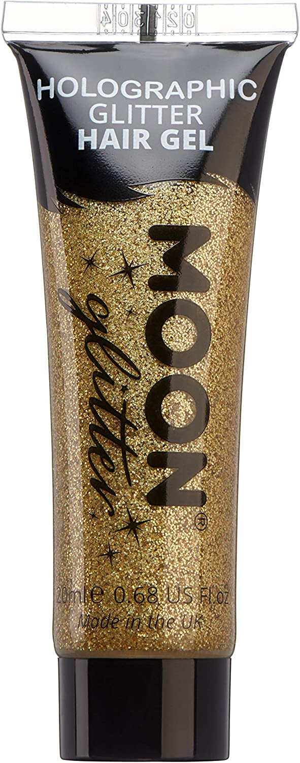 Holographic Glitter Hair Gel by Moon Glitter - 20ml - Gold