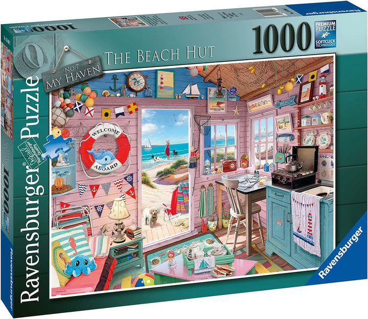 Ravensburger My Haven No.7 The Beach Hut 1000 Piece Jigsaw Puzzle for Adults & for Kids Age 12 and Up