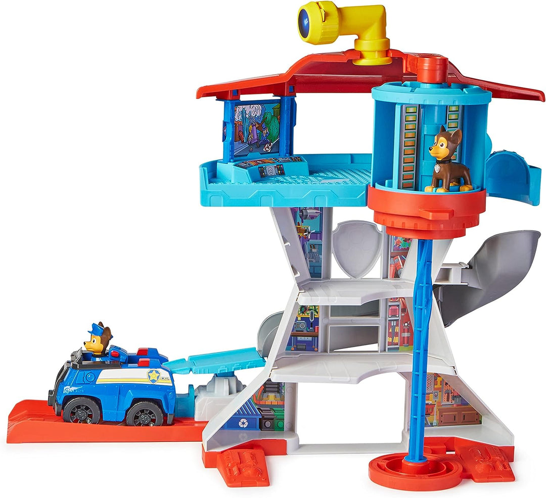 Paw Patrol Lookout Tower Playset with Toy Car Launcher, 2 Chase Action Figures