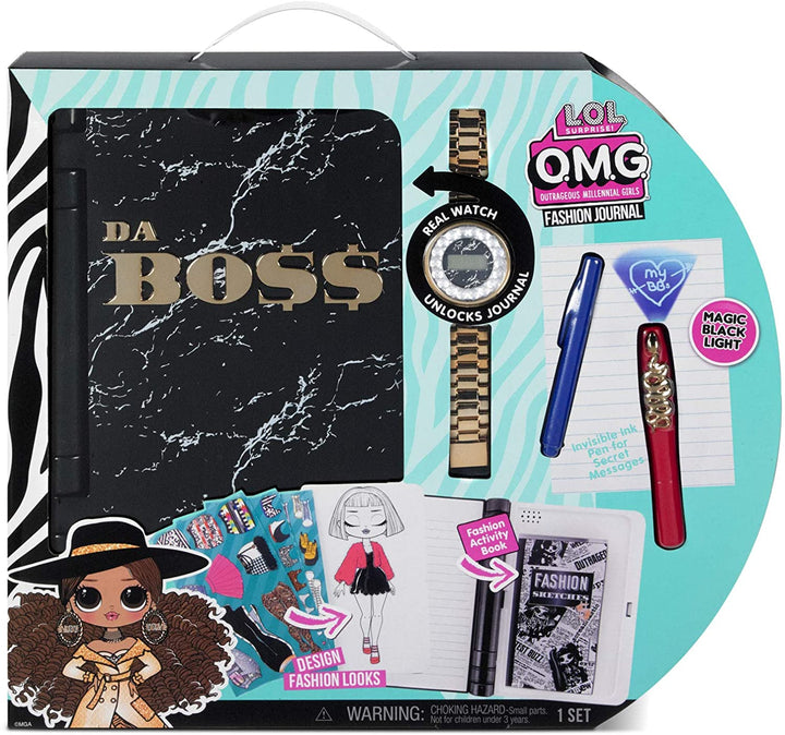 LOL Surprise OMG Fashion Secret Journal - Personal Diary with Invisible Ink Pen, Electronic Password & Watch key