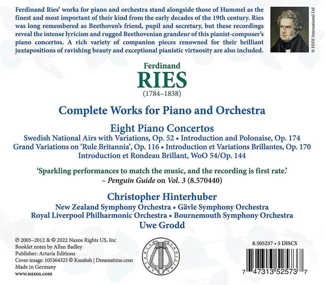 Christoph Hinterhuber - Ries: Complete Piano Works [Christoph Hinterhuber; Royal Liverpool Philharmonic [Audio CD]