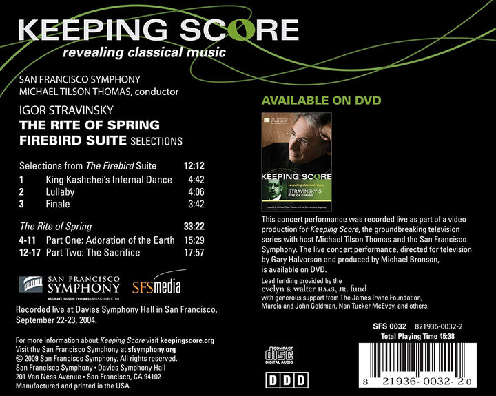 Stravinsky: Rite of Spring / Firebird Suite Excerpts [Audio CD]