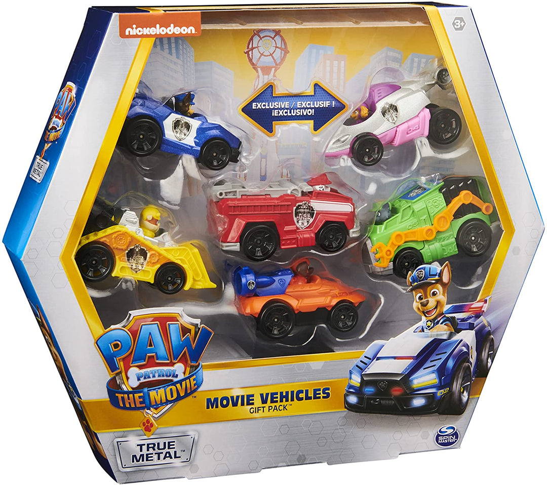 PAW Patrol True Metal Movie Gift Pack of 6 Collectible Die-Cast Toy Cars, 1:55 S