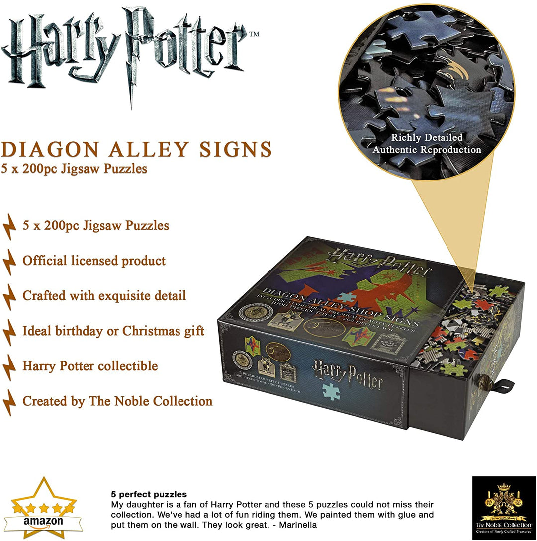 La Noble Collection 5x Diagon Alley Shop Signs 200pc Jigsaw Puzzles