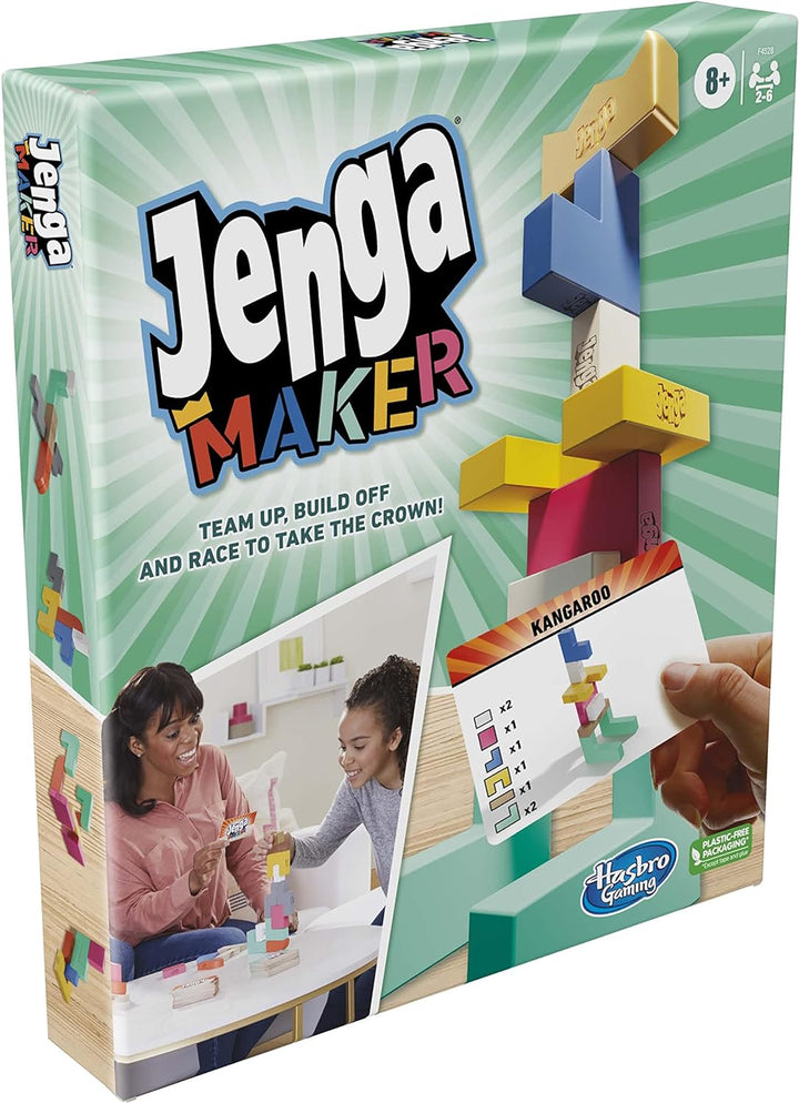 Hasbro Gaming Jenga Maker, Wooden Blocks, Stacking Tower Game, Game for Kids Age