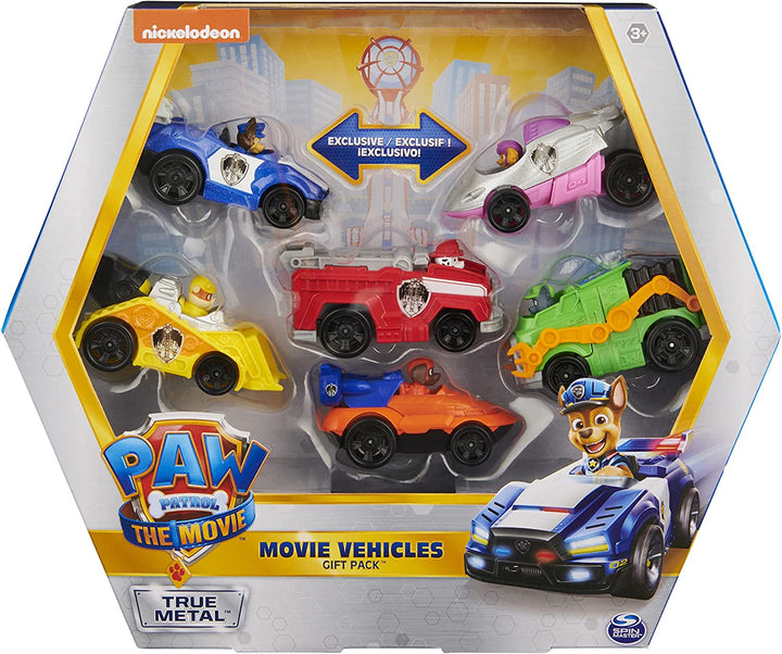 PAW Patrol True Metal Movie Gift Pack of 6 Collectible Die-Cast Toy Cars, 1:55 S