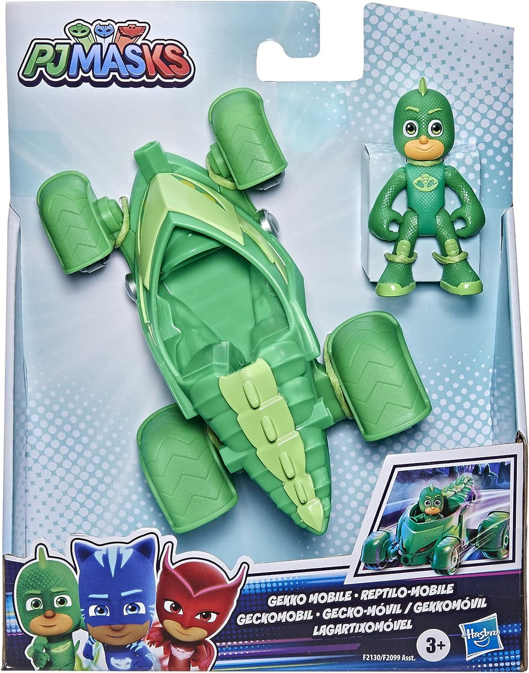 PJ MASKS F2130 Mobile Preschool Toy, Car with Gekko Action Figure for Kids Ages 3 and Up
