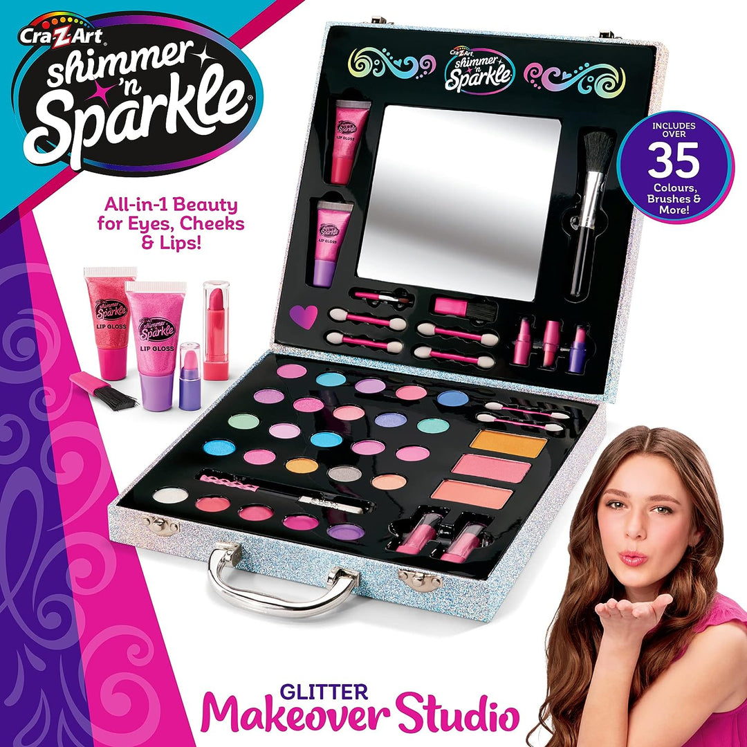 Shimmer and Sparkle Shimmering Glitter Makeover Studio Kids makeup set for girls