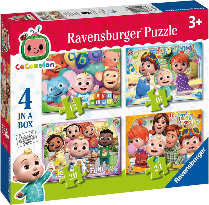 Ravensburger Cocomelon - 4 in Box (12, 16, 20, 24 Pieces) Jigsaw Puzzles for Kids