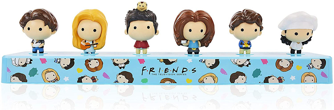 FRIENDS TV Show Desktop Talkies Gift Set | 6 Fan Favourite Bobble-Heads | Chandler, Monica, Ross, Rachel, Joey & Phoebe | Official Reunion Merchandise