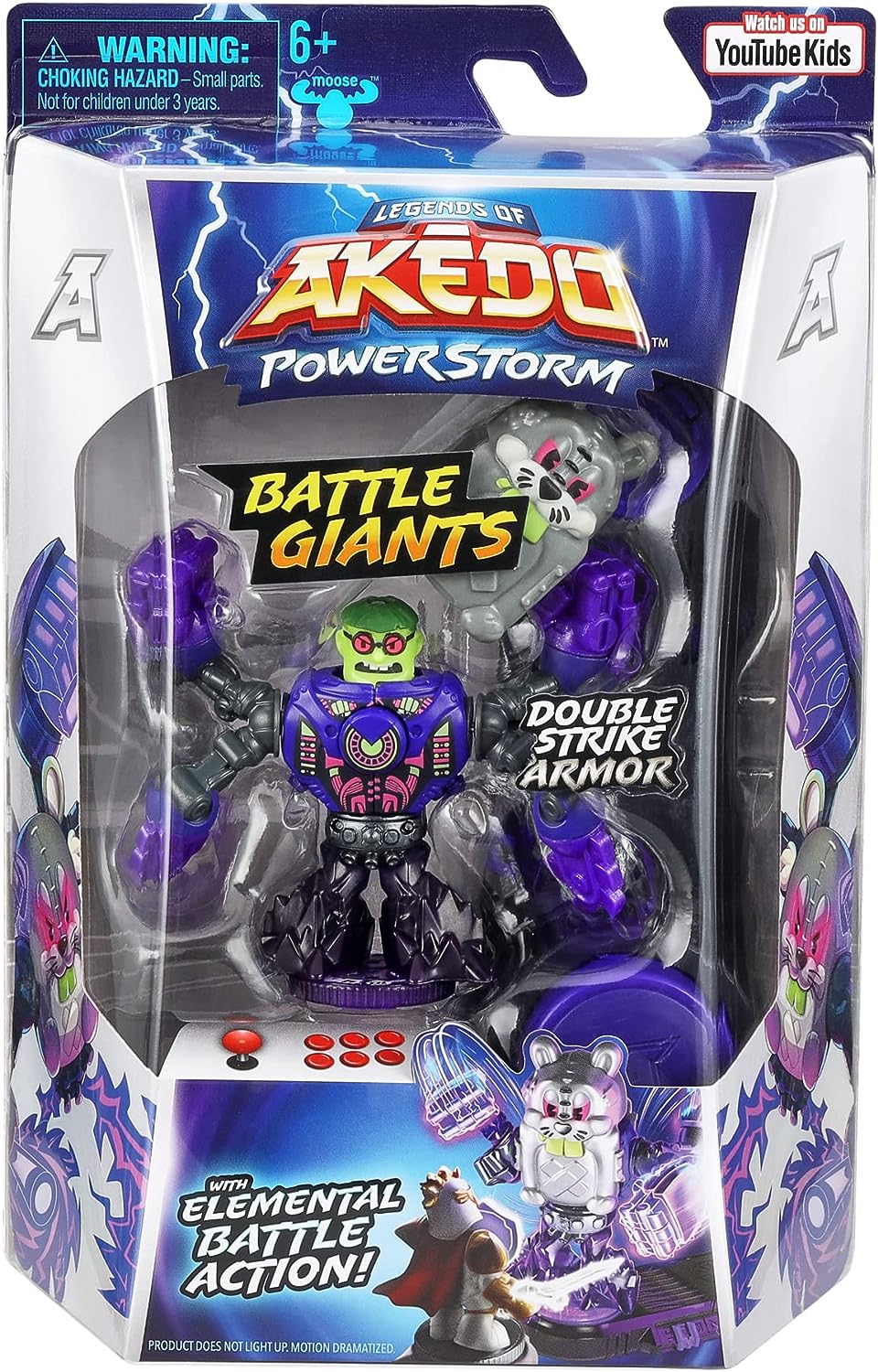 Legends of Akedo Powerstorm, Giant Bucktooth, Mini Battling Warrior with Double Strike Armor