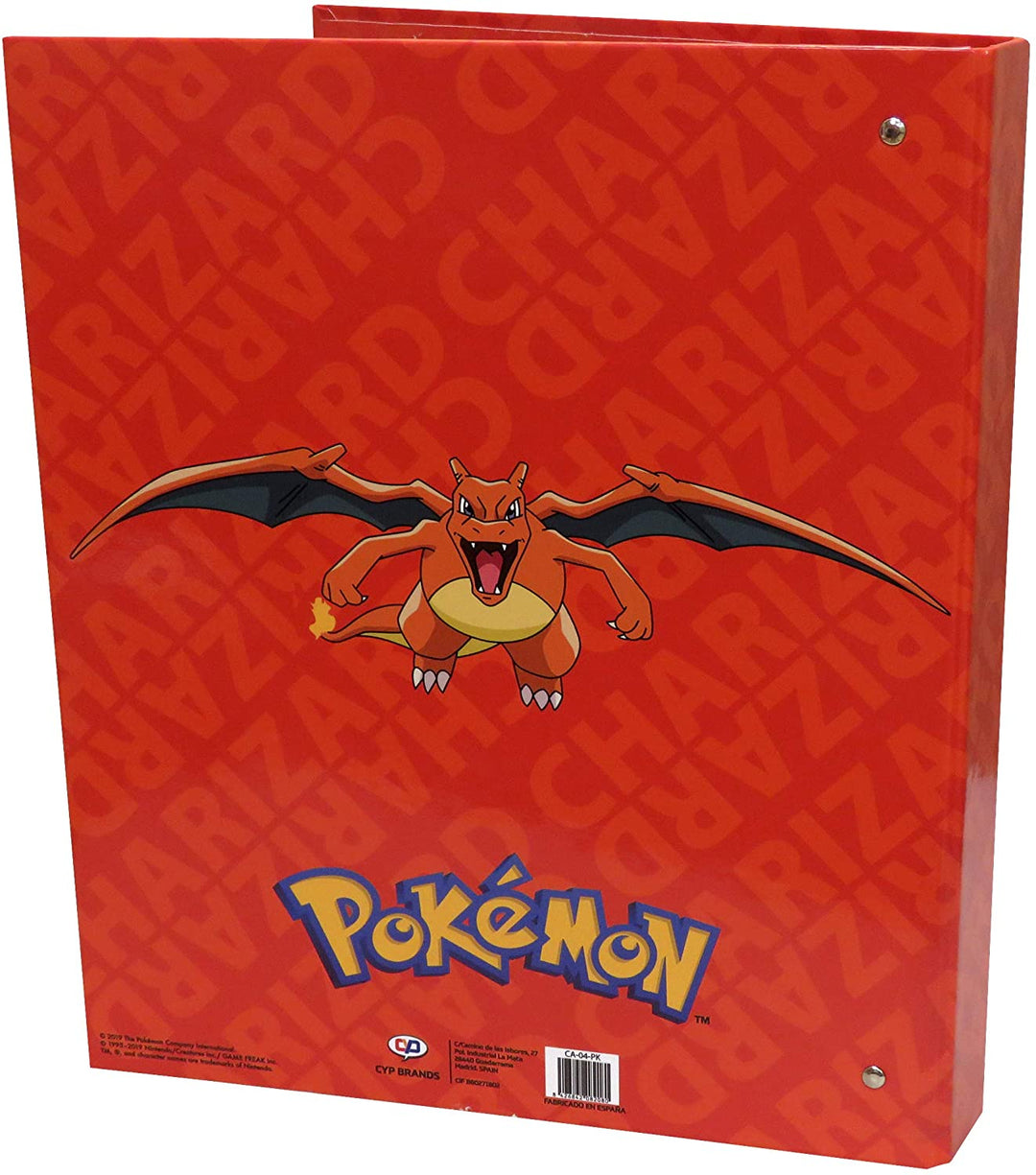 Pokemon A4 Ring Binder with 4 Ring (Orange Charizard)