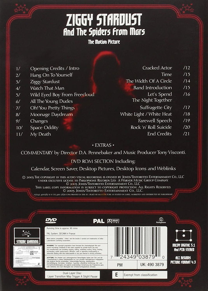 Ziggy Stardust and the Spiders from Mars (The Motion Picture Soundtrack) [2007] [DVD]
