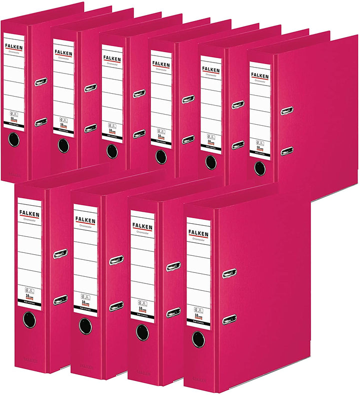 Original Falken Pack of 10 Chromocolor Premium Folders, Made in Germany, Plastic