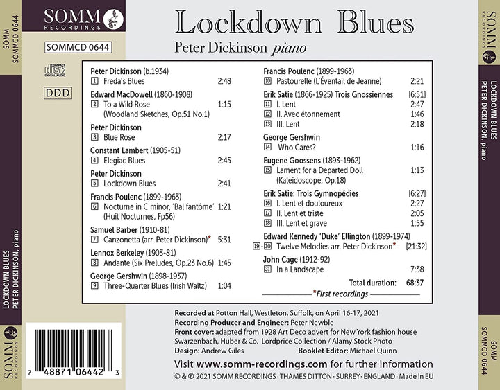 Piano Music [Peter Dickinson] [Somm Recordings: SOMMCD 0644] [Audio CD]