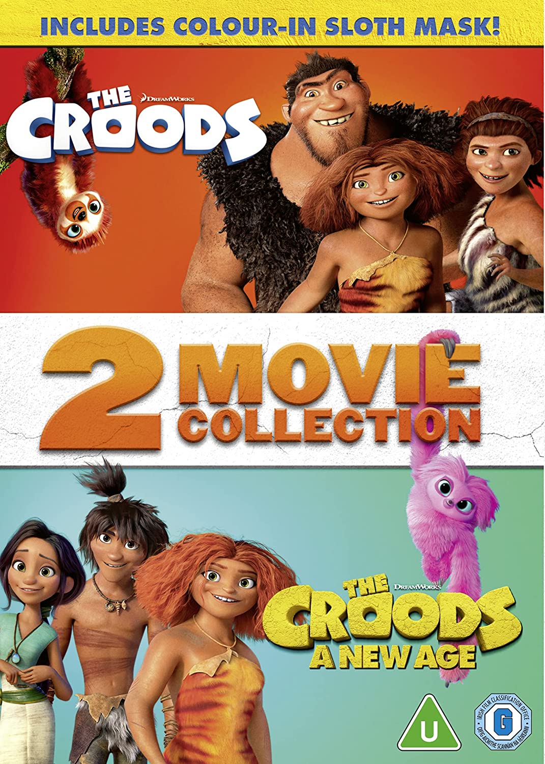 The Croods 1 & 2 (Includes Colour-In Sloth Mask) [2021] [DVD]