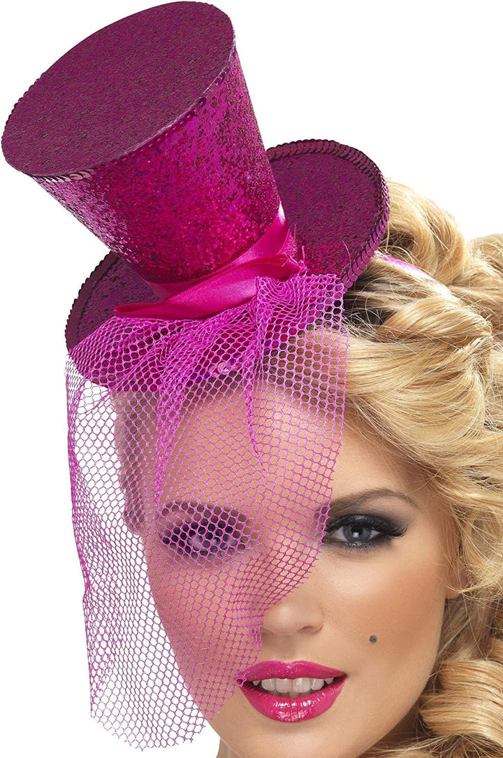 Fever Mini Tophat on Headband - Hot Pink (Model: FV-MTH-HP)